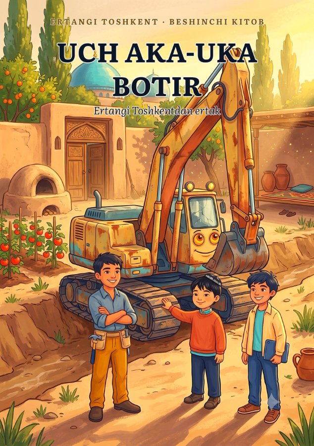 «Uch aka-uka botir» kitobining muqovasi — xaridni ochish